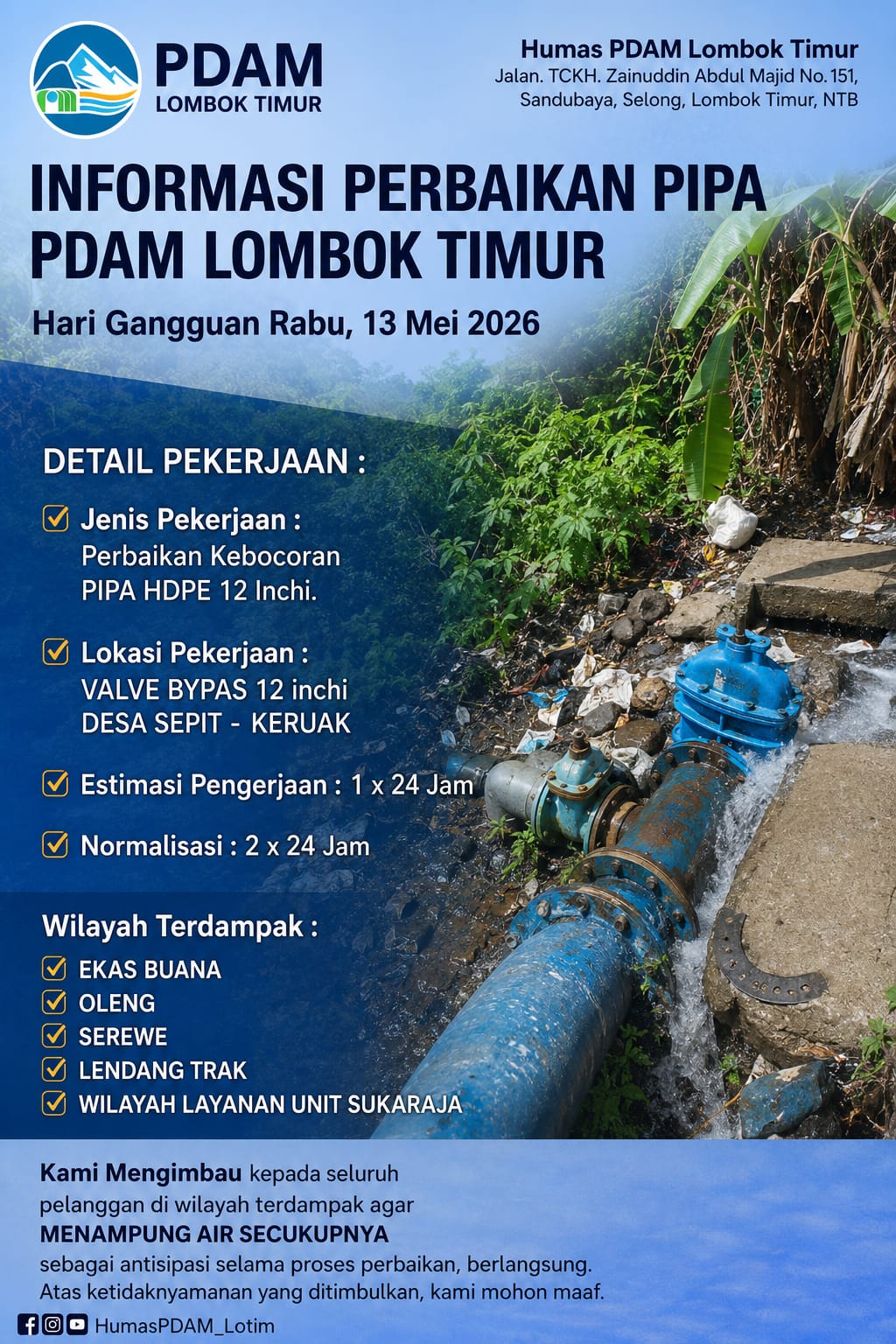 PERBAIKAN KEBOCORAN WILAYAH KERUAK
