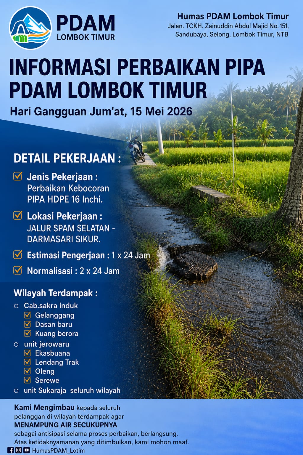 PERBAIKAN KEBOCORAN WILAYAH SIKUR