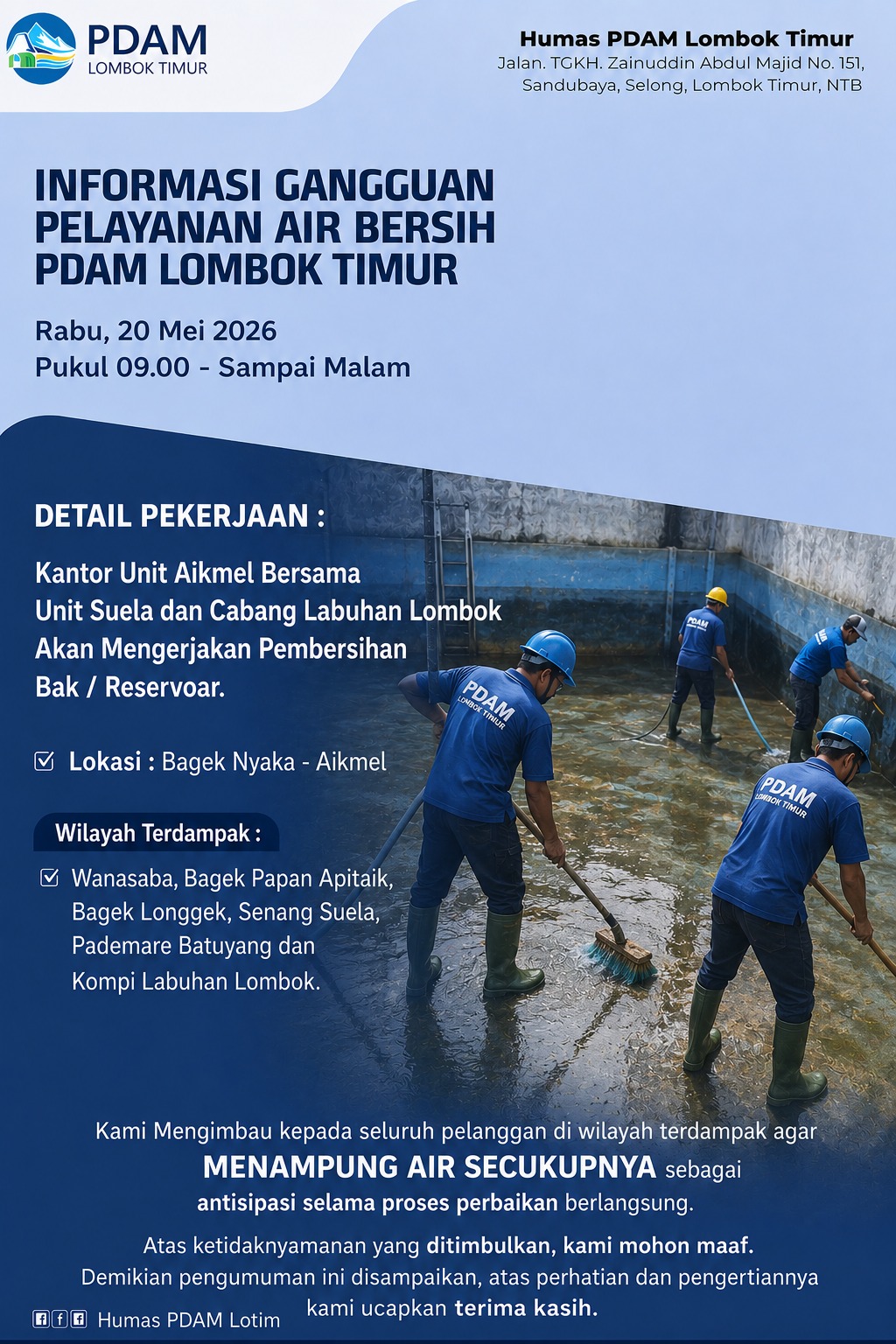 PEMBERSIHAN BAK/RESERVOIR BAGEK NYAKA