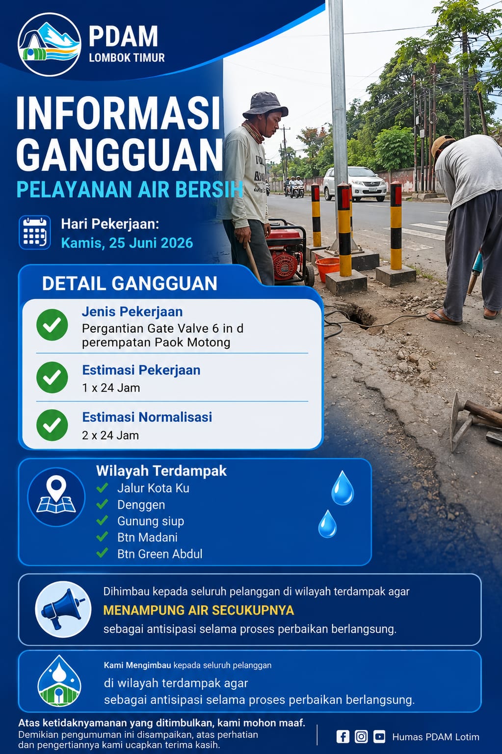 PERBAIKAN PIPA CABANG MASBAGIK
