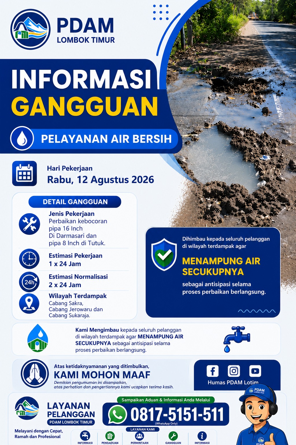 PERBAIKAN PIPA WILAYAH DARMASARI DAN TUTUK