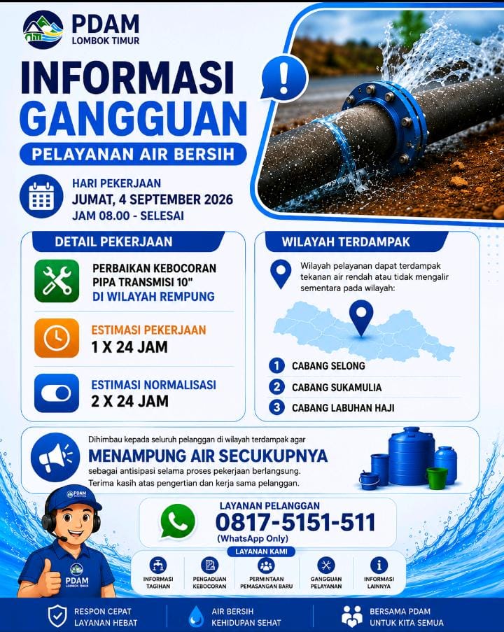 PERBAIKAN KEBOCORAN PIPA AIR WILAYAH REMPUNG