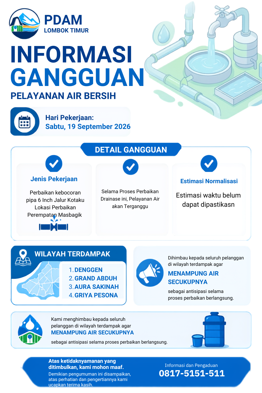 PERBAIKAN PIPA WILAYAH MASBAGIK