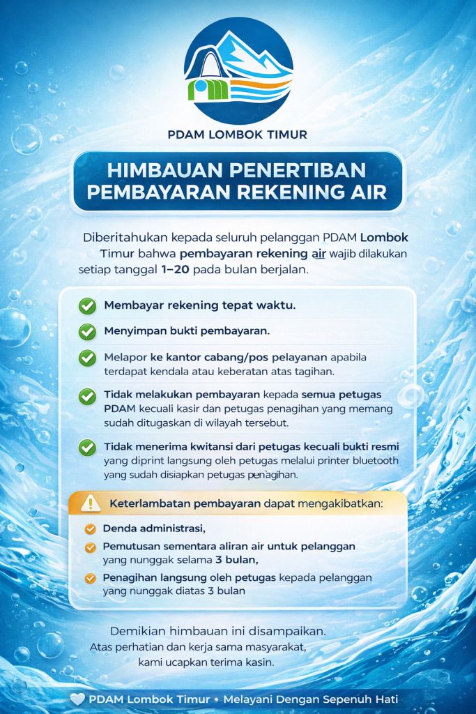 **HIMBAUAN PENERTIBAN PEMBAYARAN REKENING AIR**