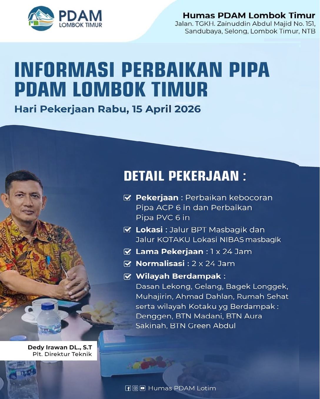 PERBAIKAN KEBOCORAN WILAYAH MASBAGIK