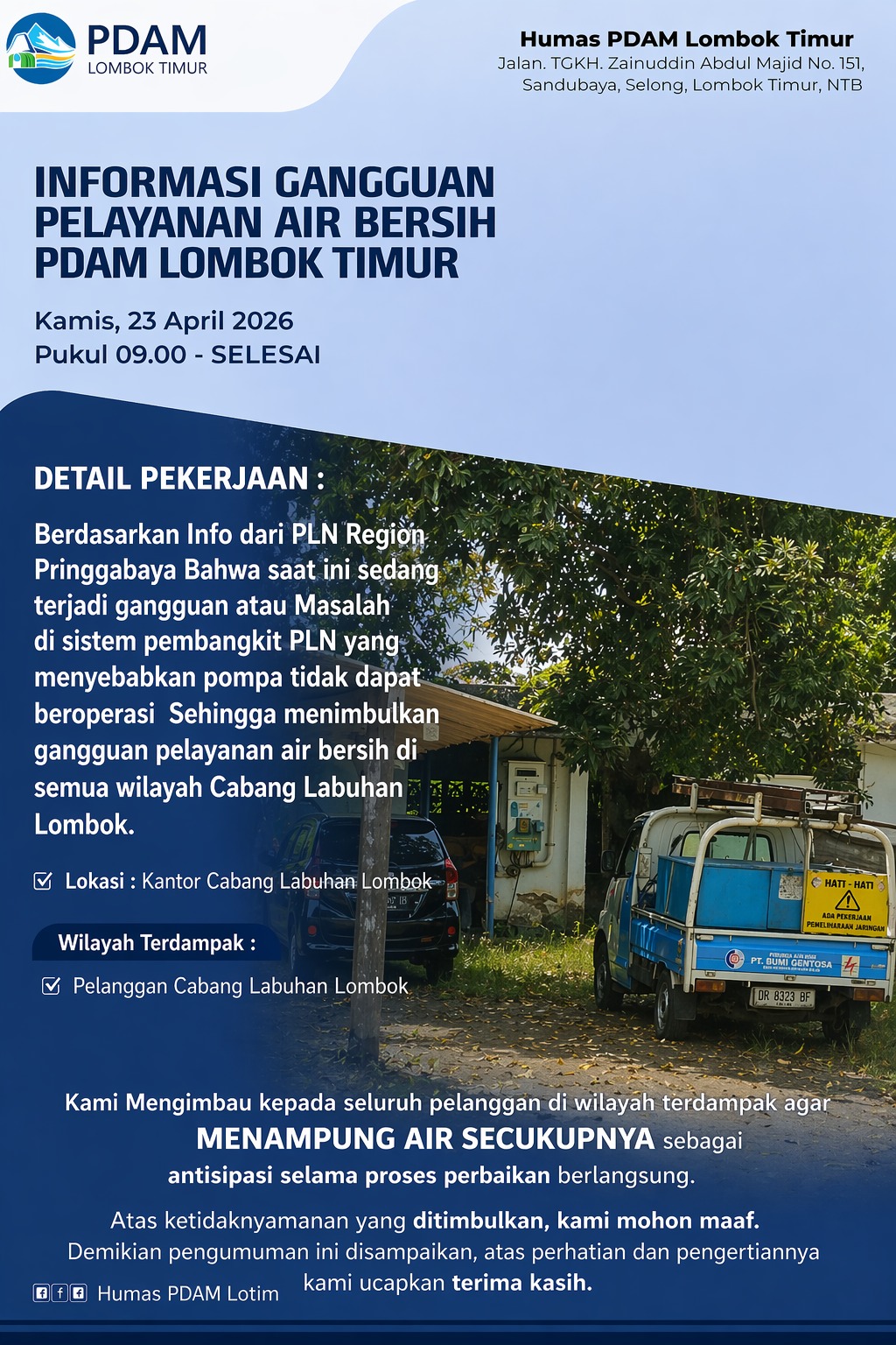 PERBAIKAN WILAYAH CABANG LABUHAN LOMBOK